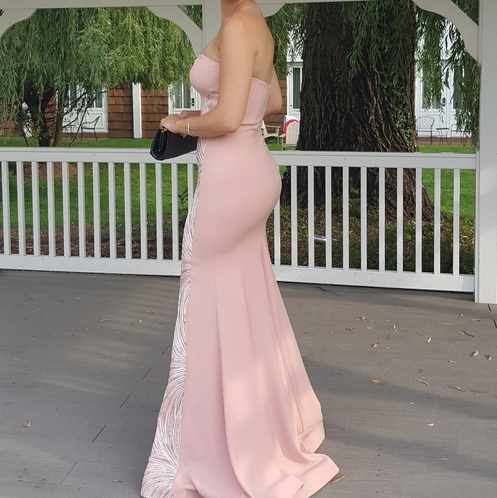 Pink strapless gown